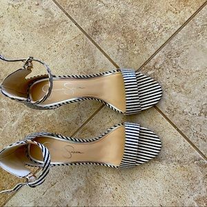 Jessica Simpson angle strap sandals. 4” heels